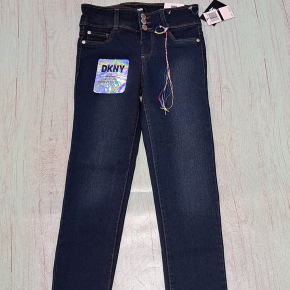 DKNY Girls Full Length Regular Rise Stretch Denim Jean Size 8 Girls NWT - Picture 1 of 6